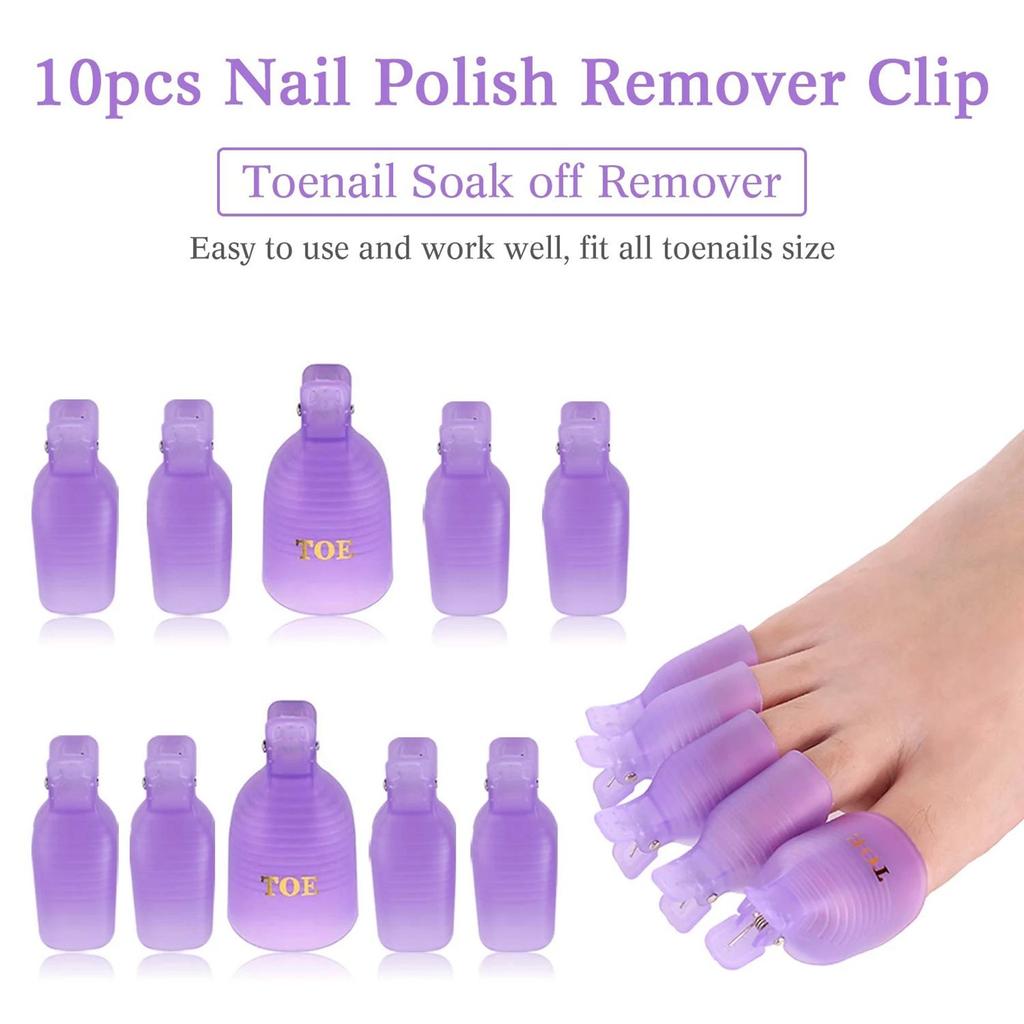 Gel Nail Polish Remover Clips Kit With 20 Pieces Reusable Finger And Toenail Acrylic Wraps For Home DIY  Salon