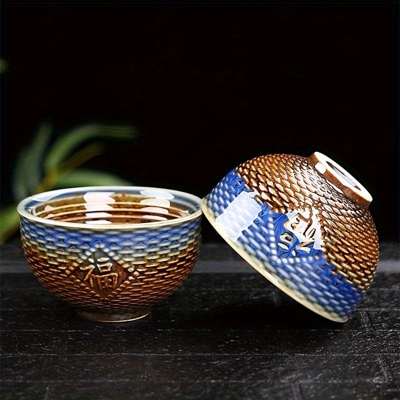 1/5/6/Stück Keramik-Teeservice, bedruckte Teekanne, tragbares Reise-Teeservice, Kung-Fu-Teekanne mit einfachem Verbrühschutzgriff, Teetassen, Teetablett, perfekt für zu Hause und