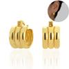 Perforation 925 Silver Ear Needle Minimalist Hoop Earrings Metallic Gold Earrings For Women CZ Fashion Jewelry