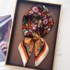 Scarf Silk Imitation  Women Square Scarves Floral Print Neckerchief Bandana Lady Shawl Scarves Wrap Head Hair Band Ties