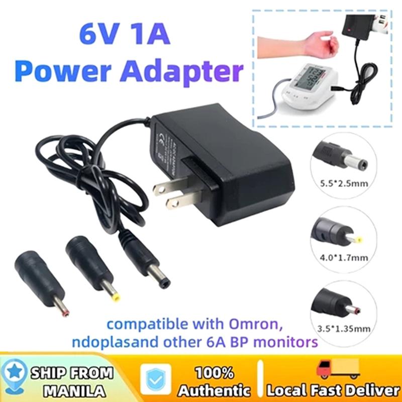 

6V 1A Power Supply Adapter 1M Ac100-240V Replacement Omron Indoplas Blood Pressure Monitor Charger