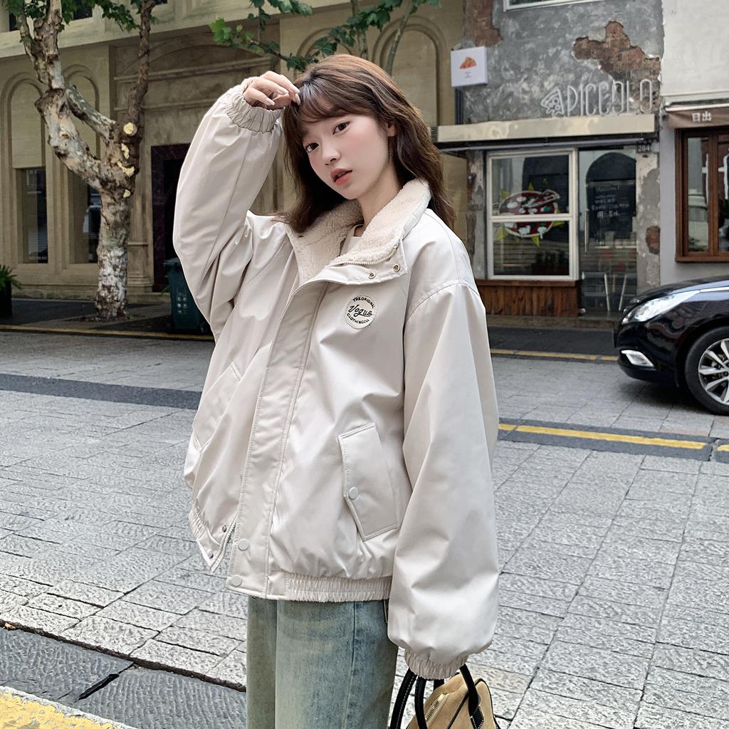 Winter Women's American Style Thickened Fleece Coat Jacket Casual Coat