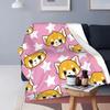 Anime Panda Aggretsuko Throw Blanket Flannel Summer Portable UltraSoft Bed Throws for Car Sofa and Everyday Use