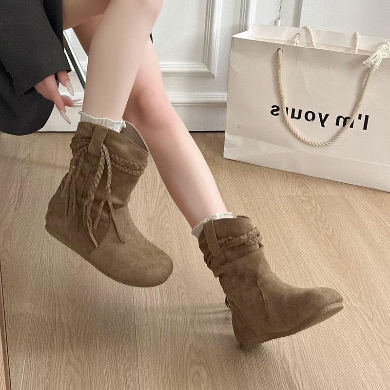 Retro fashion boots fashionable simple versatile autumn and winter new piled commuter boots short boots trendy Martin boots women