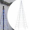 VidaXL Sapin de Noël à LED sur mât de drapeau 200 LED bleu 180 cm, décoration de Noël, lumière LED, lumière de Noël 358111