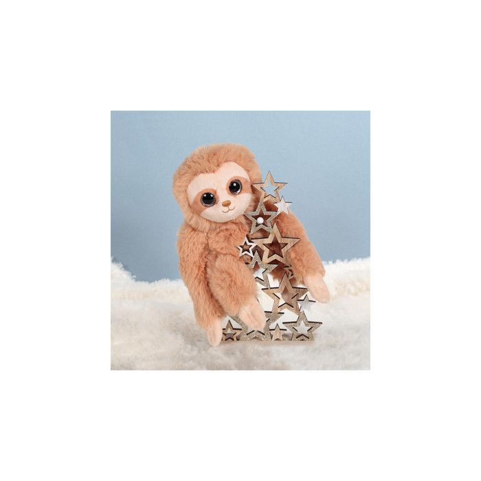 Peluche - peluche p'tit paresseux marron - 16 cm