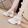 Fashion Classics 8CM Genuine Leather Sneakers Platform Shoes Wedge Hidden Heel Pumps Fashion Ventilate Sneakers Women Summer Shoes