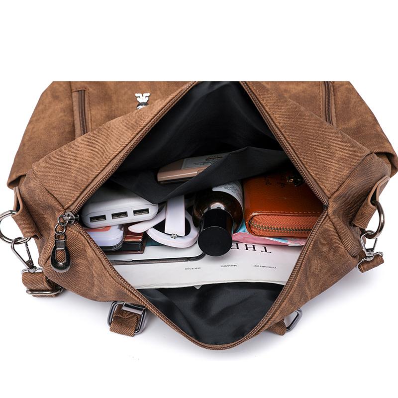 Multifunkční batoh dámský měkká kůže taška přes rameno kabelka