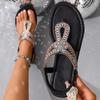 Women Sandals Summer Clip Toe Bohemia Sandals Fashion Shiny Crystal Flat Non Slip Sole Beach Shoes Women Sandalias De Mujer