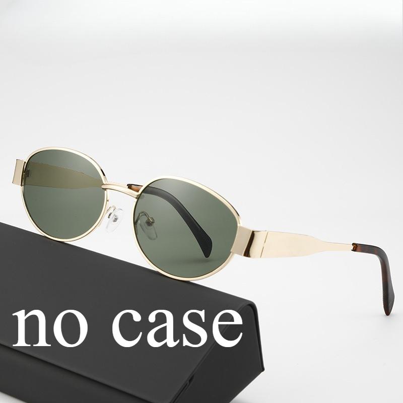 

Oval Shaped Trendy Sunglasses For Travel Metal Sunglasses For High-End Fashion Slimming Sunglasses For Sun Shading
