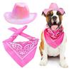 Dog Cowboy Costume Set Adjustable Buckle Breathable Comfortable To Wear Hat Bandana Scarf for Small Medium Large Dogs Pets