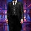 Slim-Fit Tuxedo Jacket Lapel Long-Sleeved Retro Dress Jacket Medieval Style Suit Jacket Festive Parties Wear