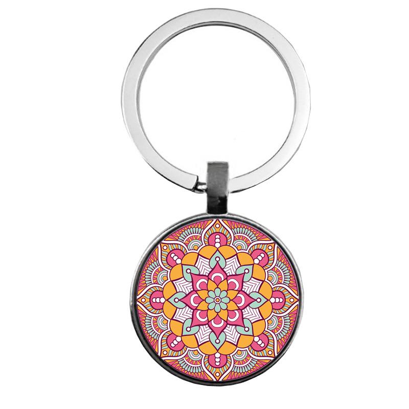 Keychain Accessories Pendant Floral Thanksgiving Text Good Friends Retro Personalized Keychain Gift Pendant