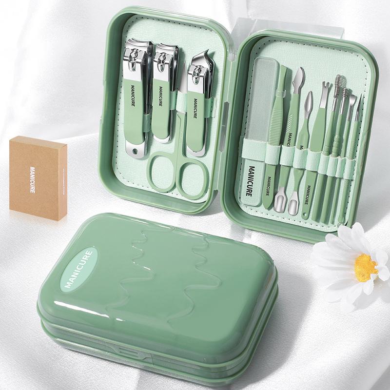 Portable 13PCS Nail Clipper Kit Stainless Steel Nail Trimmer Set for Home,Nail Trimming Tools Nail File Earpick Cuticle Nipper