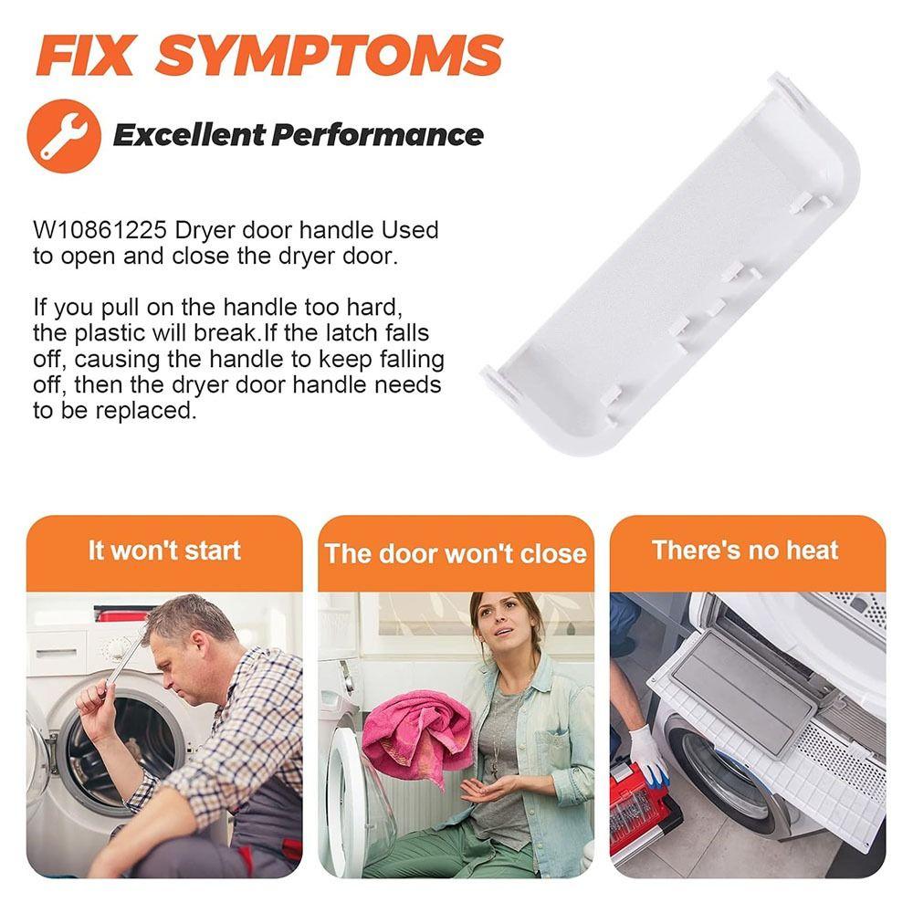 

Spare Parts Dryer Door Bar W10861225 Dryer Handle for Whirlpool/Kenmore/Maytag/Amana/Crosley