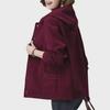 2024 Autumn/Winter Women's Corduroy Jacket with Velvet Lining - Loose Fit for Middle-Aged and Elderly