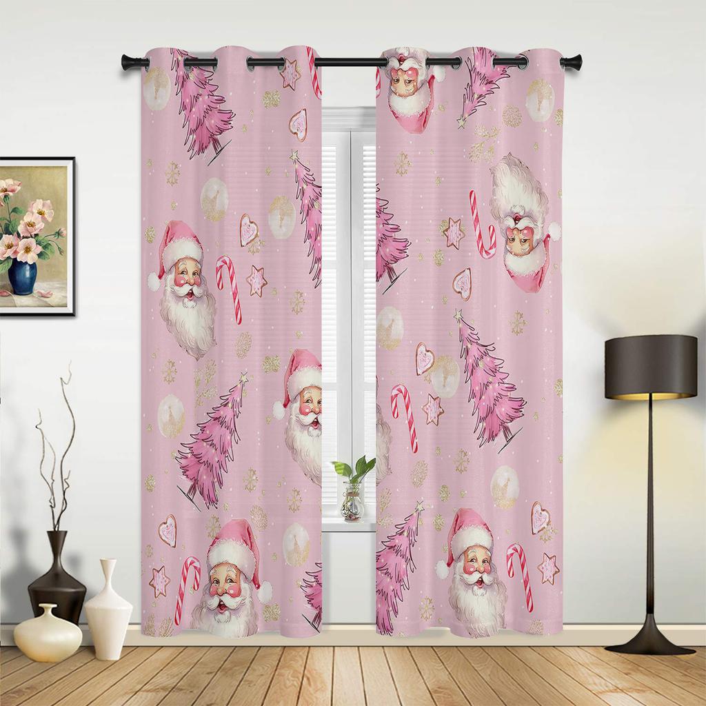 Świąteczny Śnieg Choinka Zasłony Okienne Dekoracja Do Domu Sypialni Kuchni Salonu Ornament Prezenty Świąteczne Zasłony Navidad