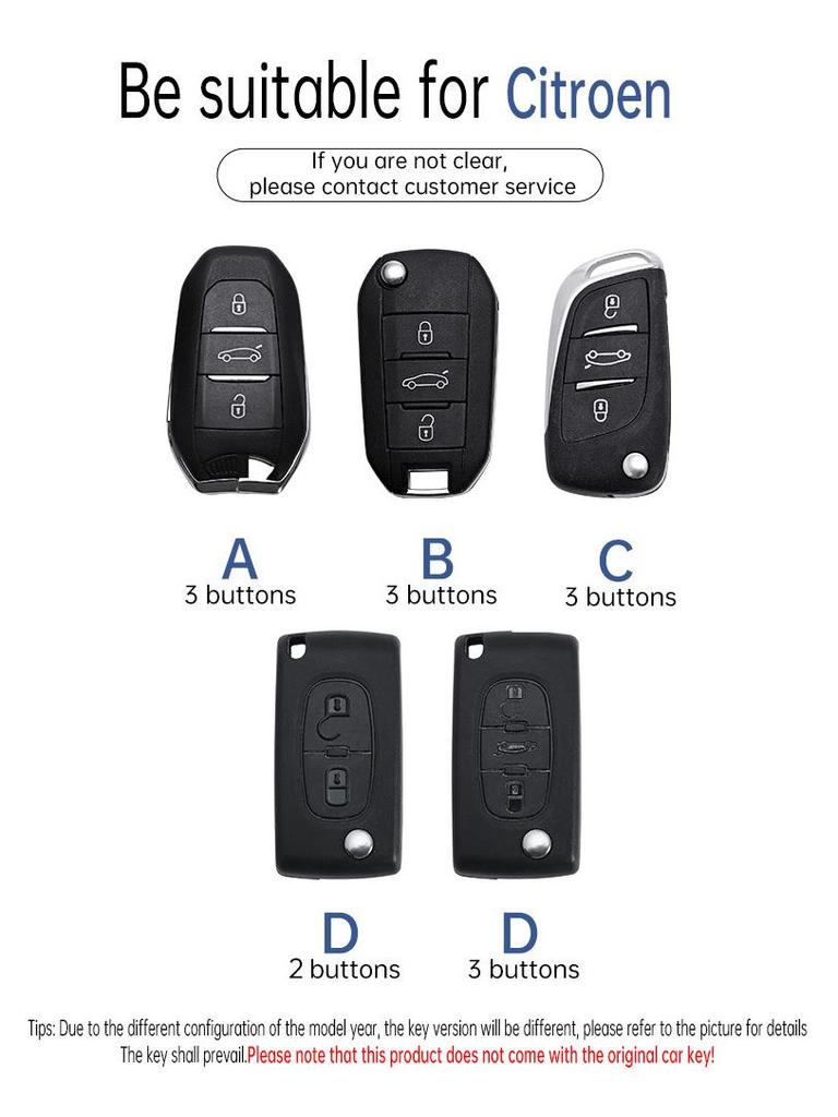 Compatible Key Case for Citroen Sega Triumph 2012-2016 - Folding Shell & Buckle