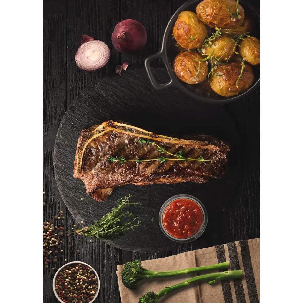 Delicious Grilled Tomahawk Steak Posters Retro Meat Cuts Steak Guide BBQ Prints Canvas Painting Wall Pictures Home Kitchen Decor
