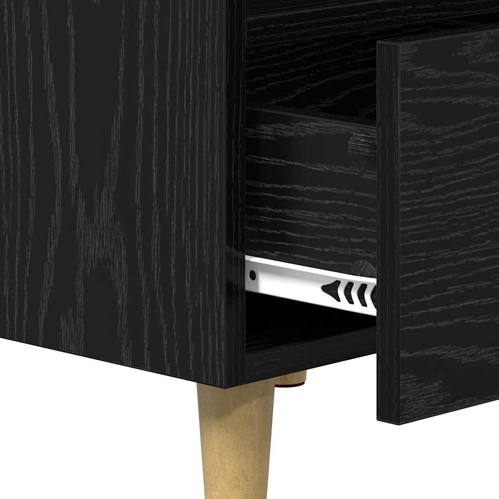 Nightstand Black Oak Effect 40 x 35 x 47.5 cm