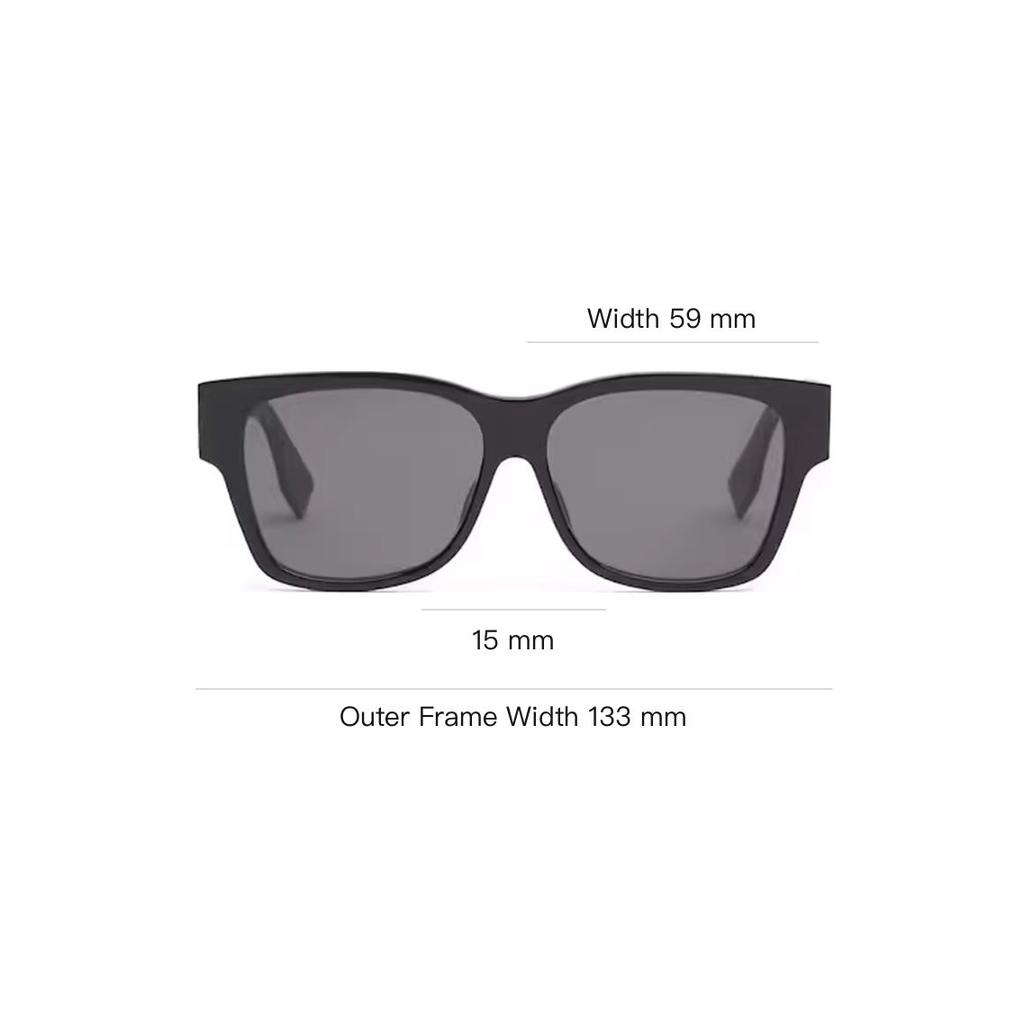 Fendi Logo Frame Irregular Sunglasses Unisex sunglasses Black 40081F-01A-57