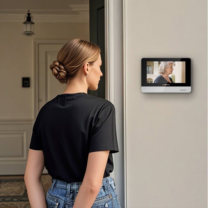 Portier vidéo WiFi avec écran - LINK2HOME - Écran tactile 7'' - Notification smartphone - Caméra 1080p grand angle 120°