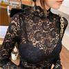 women' lace BLOUSE, openwork, black, elegant, evening, fashionable,