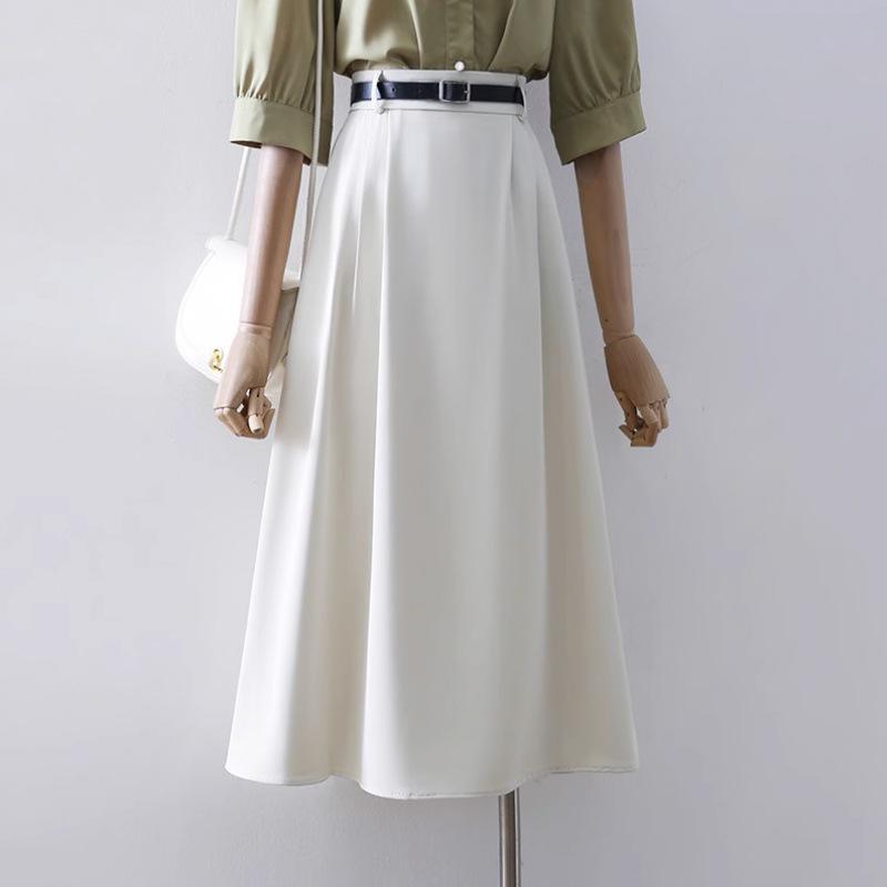 

Женская юбка-трапеция с высокой талией - Off-White, от маленького до большого размера, коллекция весна/осень 2024 г. XL 125-140 lbs