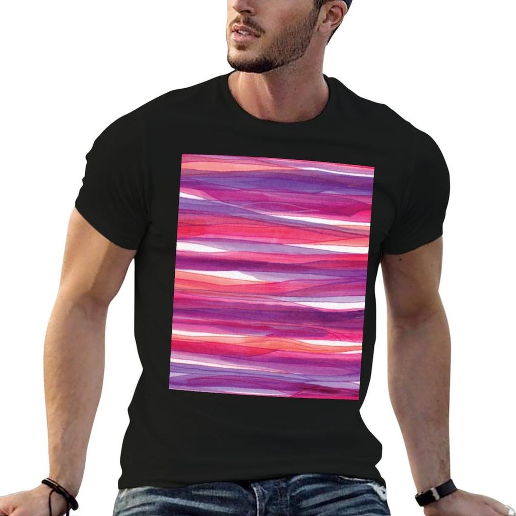 Red Purple Ocean Waves T-Shirt mens graphic t shirts t shirts for man graphic vintage t shirts