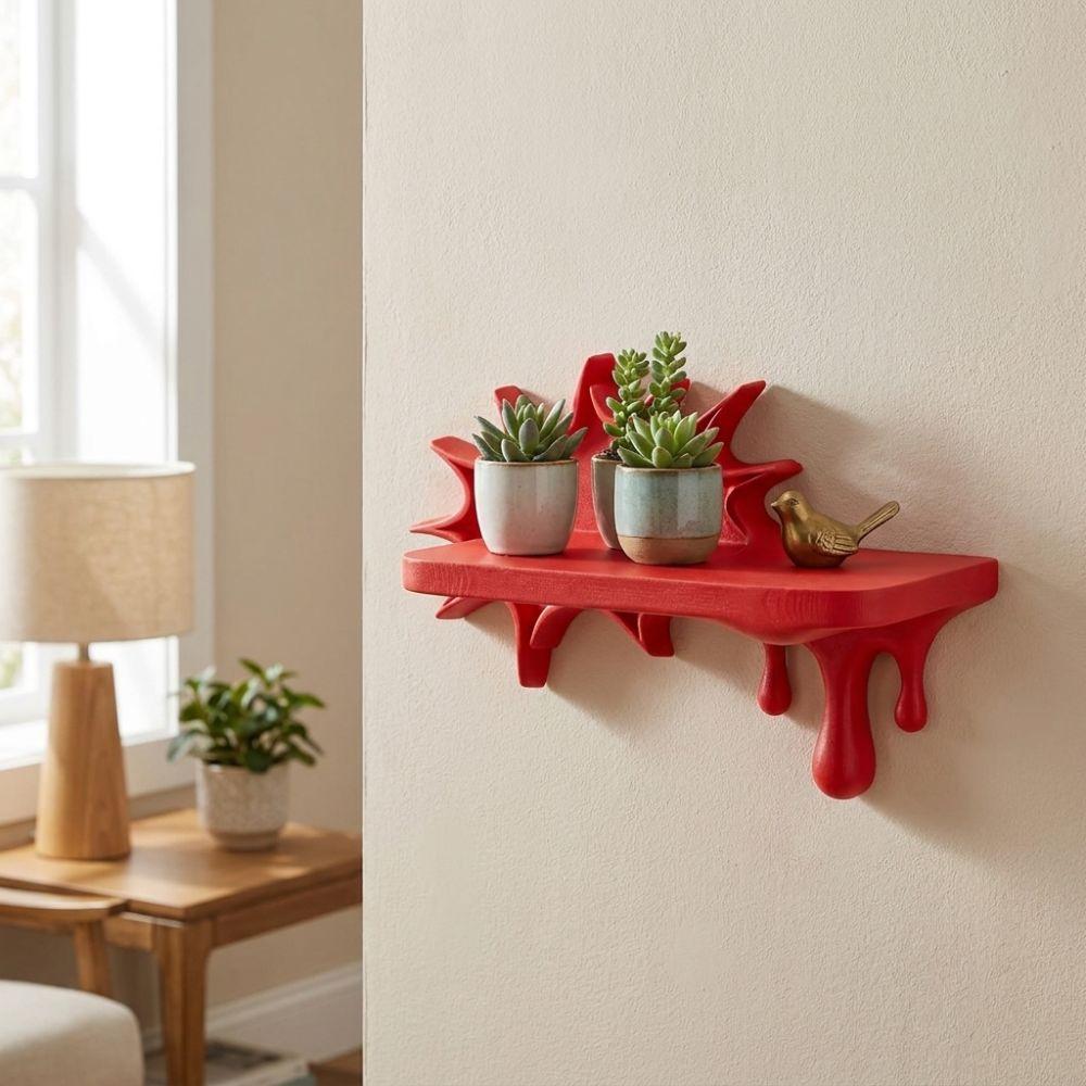 3D Printed Floating Wall Stand Irregular Shape Wall Storage Shelf Melting Display Rack  Bedroom