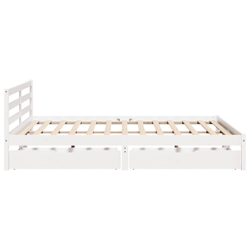 Solid Wood Bed without Mattress White 200x200 cm Pine Wood
