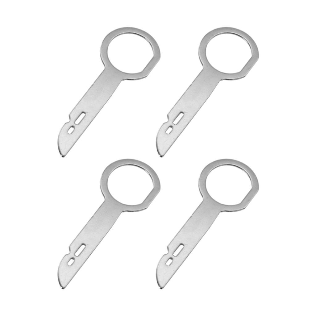 Metal Radio Release Tools 4 Keys for Ford and For Mercedes Compatible with Various Vehicle Types for Quick Radio Removal