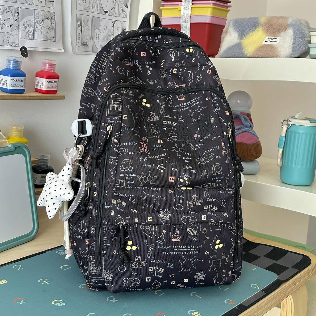 Schoolbag cute graffiti schoolbag female junior high school students high value high school students backpack niche premium backpack large capacity