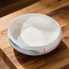 Artistic Ceramic Drum Bowl for Pickled Fish & Noodles - Lotus Design