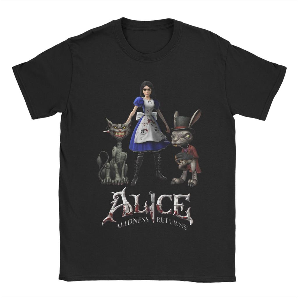 2026 Classic Horror Game Alice Madness Returns Graphic Print T-Shirt Women Men Harajuku Fashion Oversized Cotton Solf Summer New Tee Short Sleeve Tops