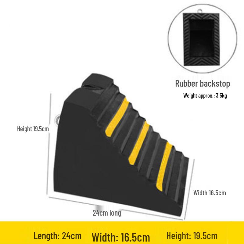 Anti-slip Rubber & Wood Tire Stop Block - Prevents Car Rolling