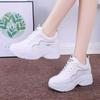 Women's shoes platform leather surface 2025 spring new versatile height increase casual leather surface sports white shoes