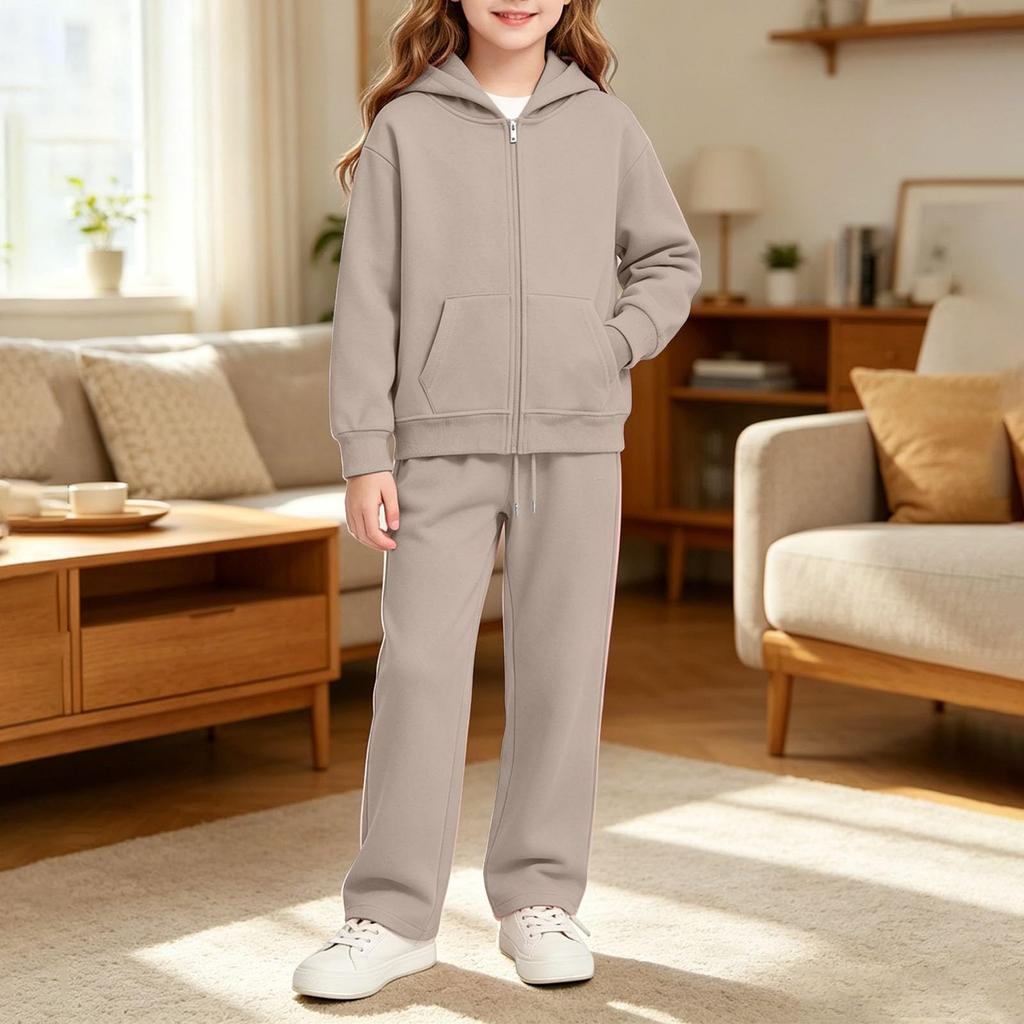 Youth Boys Girls Hooded Sweatshirt and Pants Set - Kids Sports Track Suit for Wear