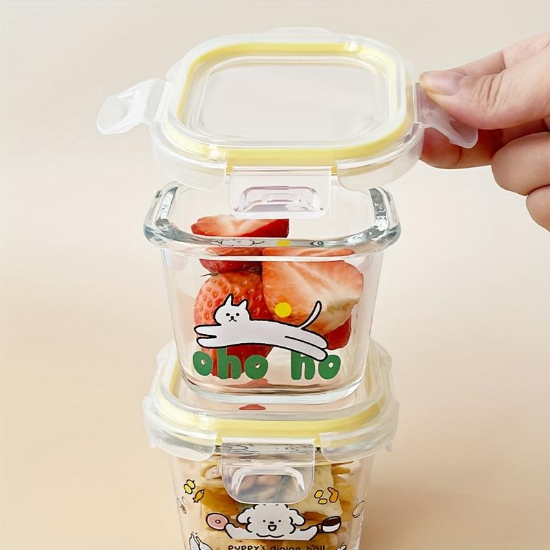 2pcs Mini Sealed High Borosilicate Glass Meal Prep Containers Set Microwave Safe, Reusable, Ideal for Fruits, Salads, Oats, Breakfast, Yogurt,Desserts