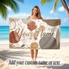 Floral Garden Theme Soft Beach Towel Personalized Custom Name Text Towel Portable for Beach Pool Travel