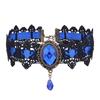 Gothic Sparkling Gemstone Necklace Collar Retro Punk Black Lace Choker Halloween Vintage Chain Vampire Jewelry Accessories New