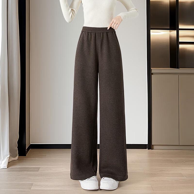 

Shechi Women s High-Waist Drape Wide-Leg Casual Pants L