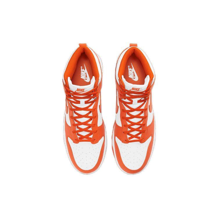 Nike Dunk Retro 'Orange Blaze' Leather High Top Skateboard Shoes Men's White Orange 2021 Edition DD1399-101