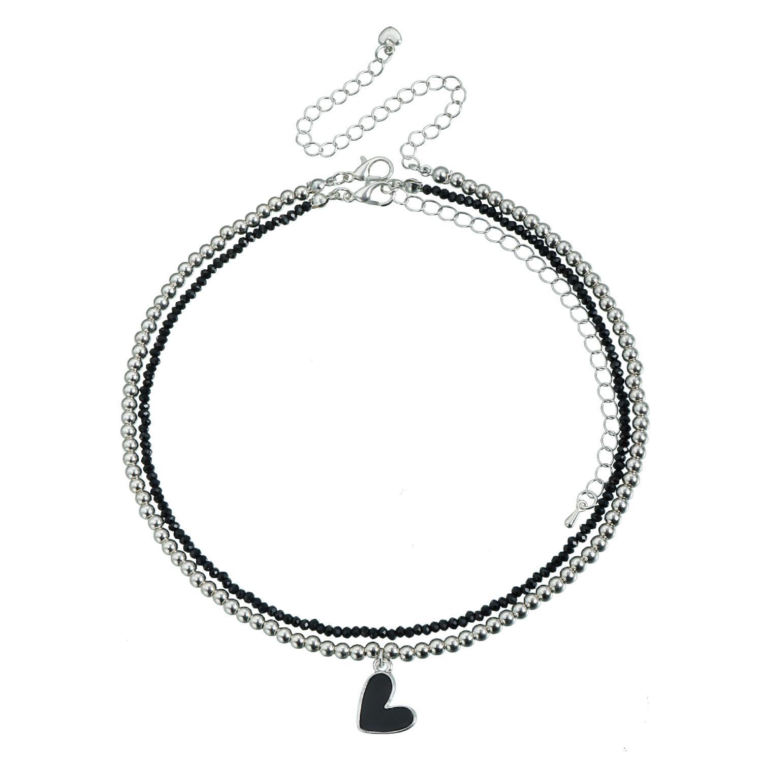 

European and American jewelry ins fashion light luxury style love pendant collarbone chain high fashion sense YK glass necklace