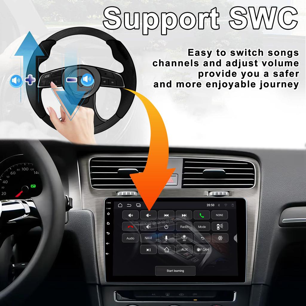 RK-3562 7 9 10 Zoll Android 14 Ultradünnes 4Cores 4+32GB Autoradio für universelles kabelloses Carplay GPS Navi Wifi BT 5.0