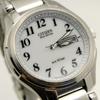 Kullanılmış [Çalışır Durumda] Citizen Eco-Drive E101-S032500 Beyaz Kadran Arap Rakamları Gün-Tarih Tarih, Gün, 10 ATM Su Geçirmez, Bilek Çevresi 18cm