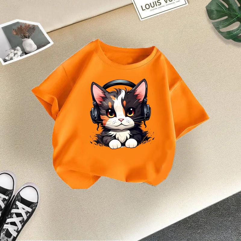 T-shirt Casual a Maniche Corte per Bambini per l'Estate, T-shirt Carina per Ragazze e Ragazzi
