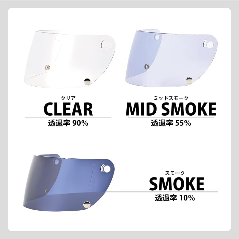 LEAD Industries Motorcycle Helmet Shield for RX-100R / RX-300R - Smoke, UV Cut, High-Strength Shield (RX-100RS)