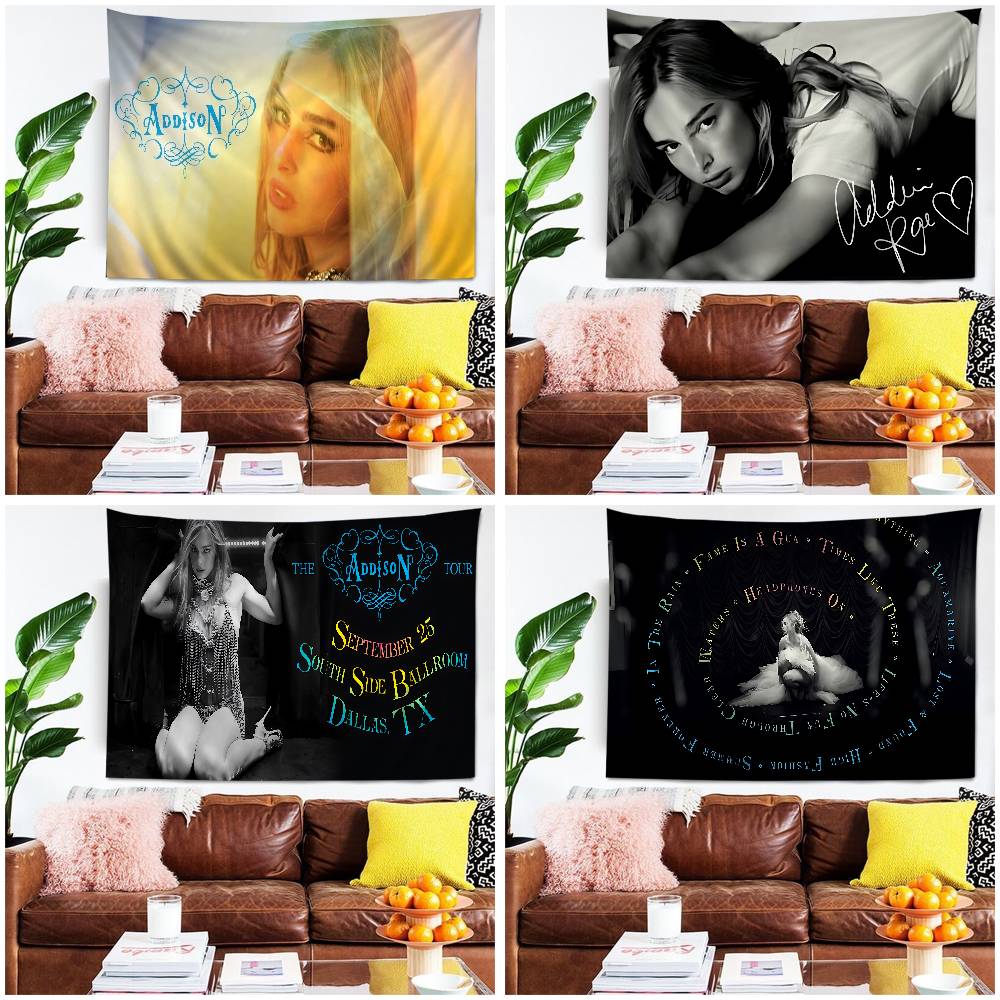 Singer AAddison Rae Printed Large Wall Tapestry Hanging Tarot Hippie Wall Rugs Dorm Art Home Decor