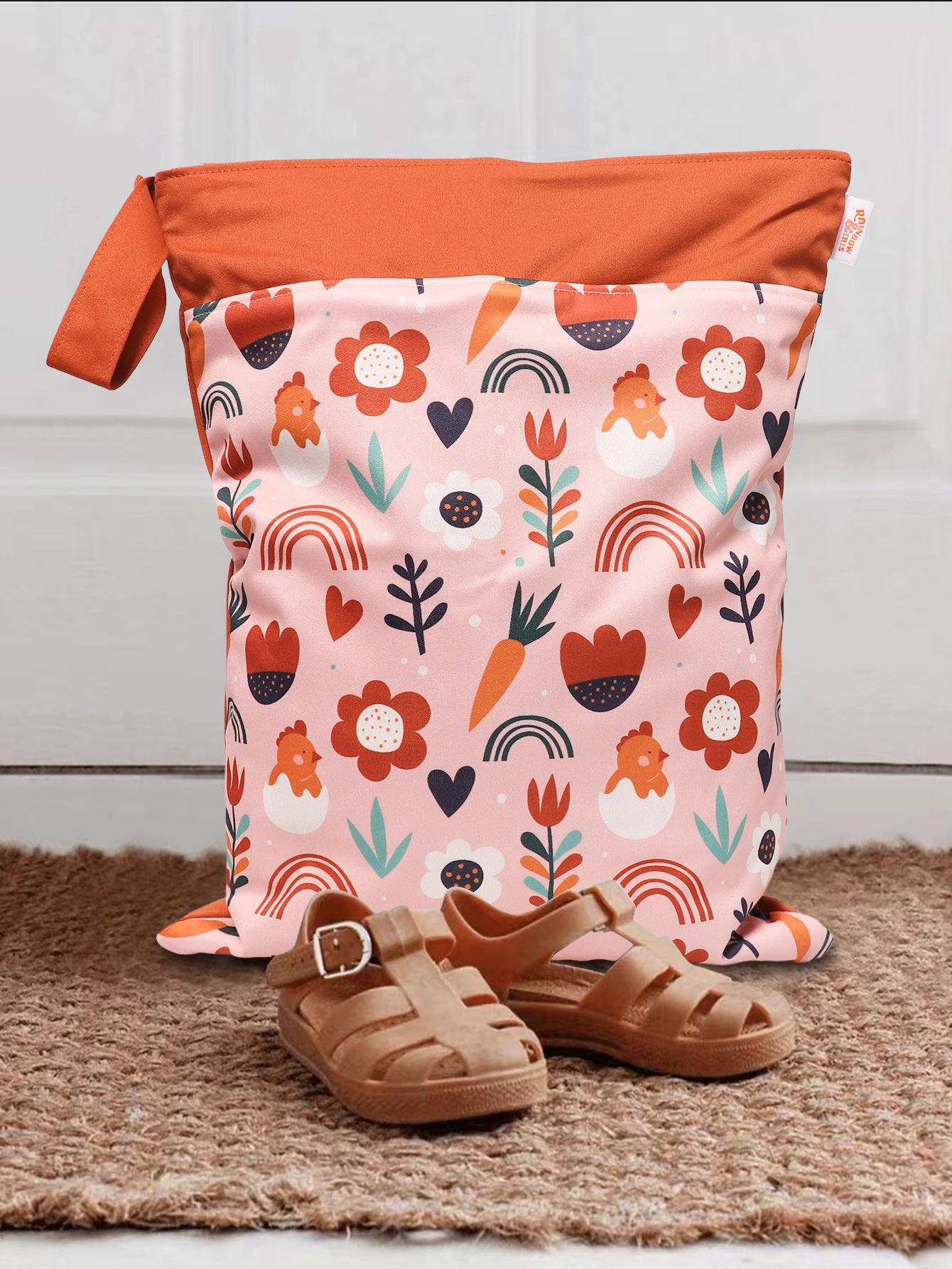 

Скандинавская серия детская комната детский сад сумка для хранения подгузников, водонепроницаемая сумка с разделением мокрого и сухого 30*40CM